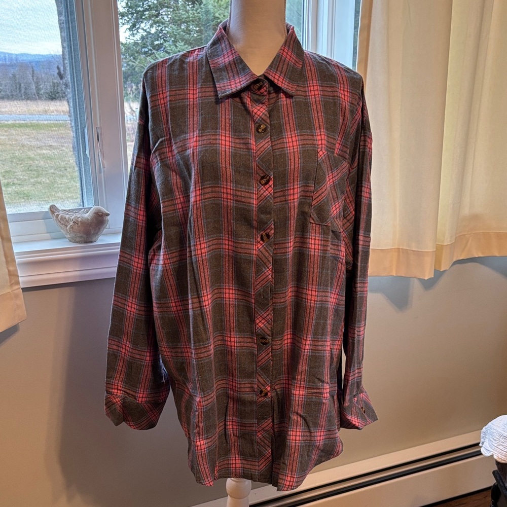 Cozy Plaid Flannel Shirt with Button Detail